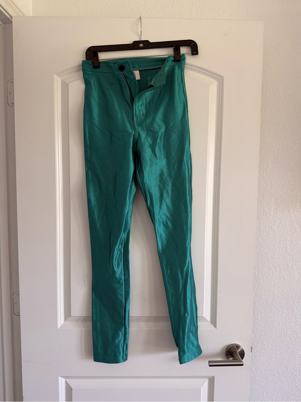 American Apparel Teal-Green Skinny Pants